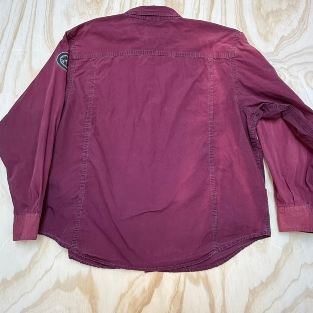 Harley Davidson Mens XXL Long Sleeve Button Down Shirt Burgundy No Cages Patches - Picture 7 of 11